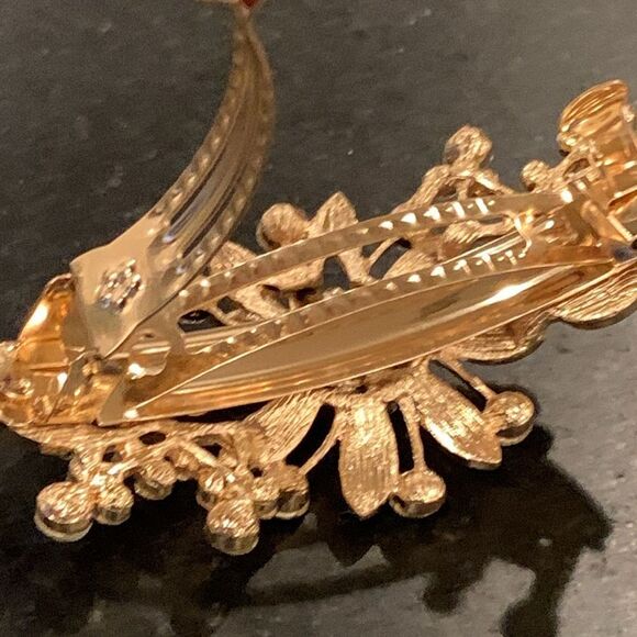 Bejeweled French Barrette - Red & Gold Fire Tone main image 7